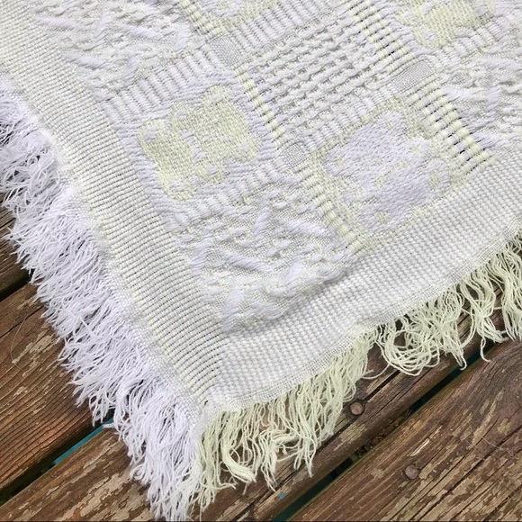 Vintage Japan teddy bear baby receiving knit blanket All Mine kawaii pastel - Picture 2 of 7